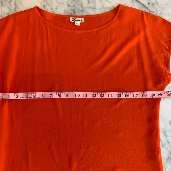 Rouie vintage silk T in orange size S - Picture 10 of 11